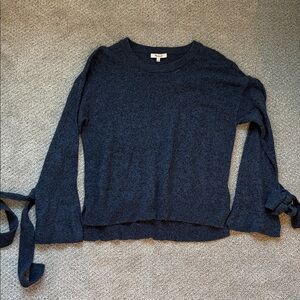 Madewell Navy Long Sleeve Sweater with Tie Details